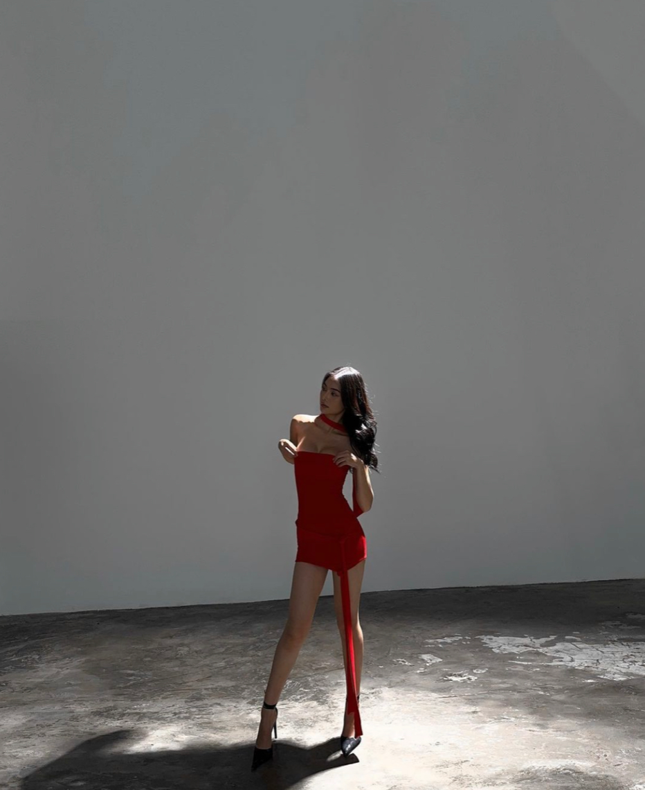 open lace back dress BLOOD MINIDRESS – HUELLEYROSE ONE MEMBER LIMITED LIADBILITY COMPANY (Co.,  Ltd.)