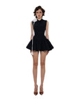 Joan Dress with Flower Pin - Black