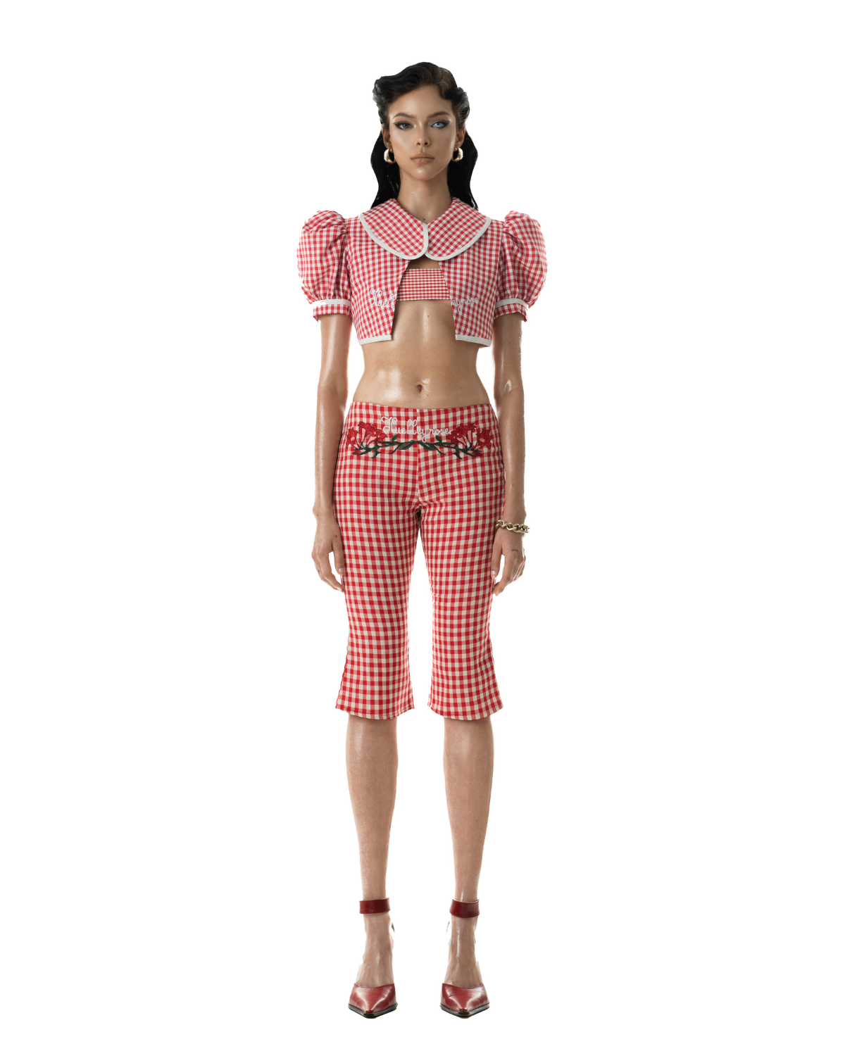 Rhoda Gingham Capri Pants Huelleyrose