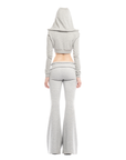Jolie Cropped Zip Hoodie - Grey