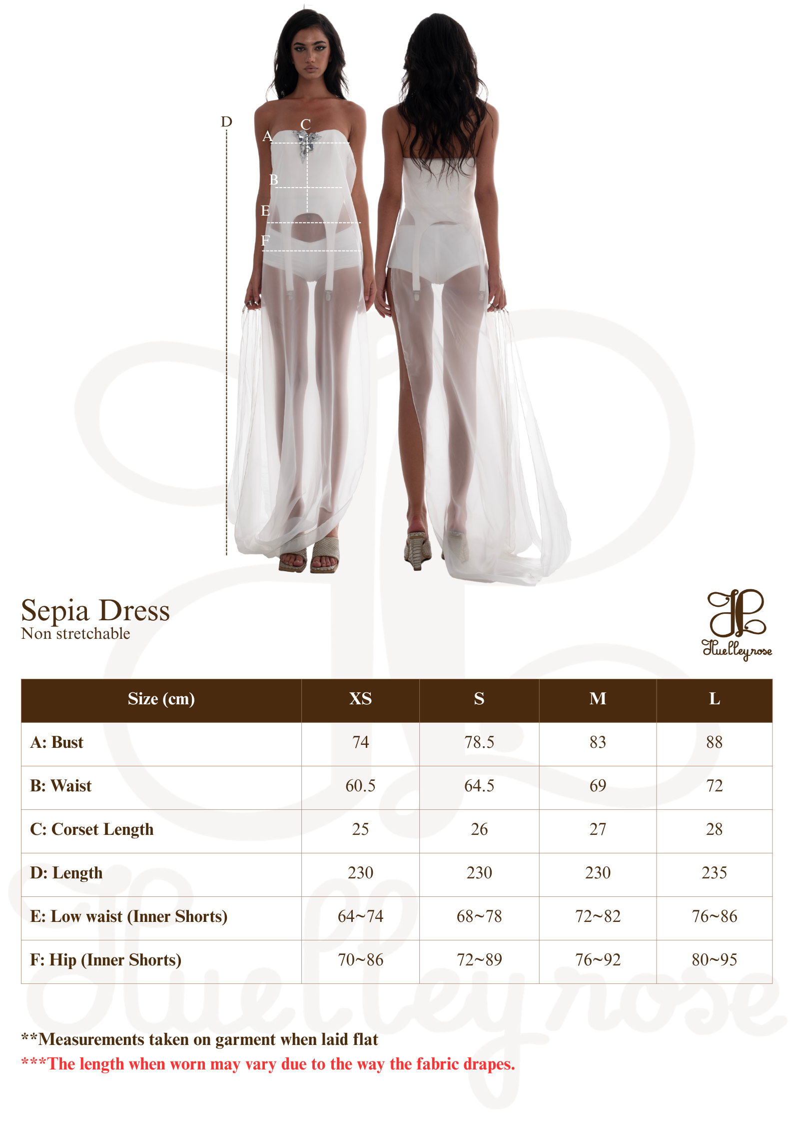 Sepia Dress with Flower Pin &amp; Comb