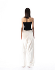 FOLD HIGHWAIST PANTS - WHITE