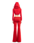 Jolie Cropped Zip Hoodie - Red